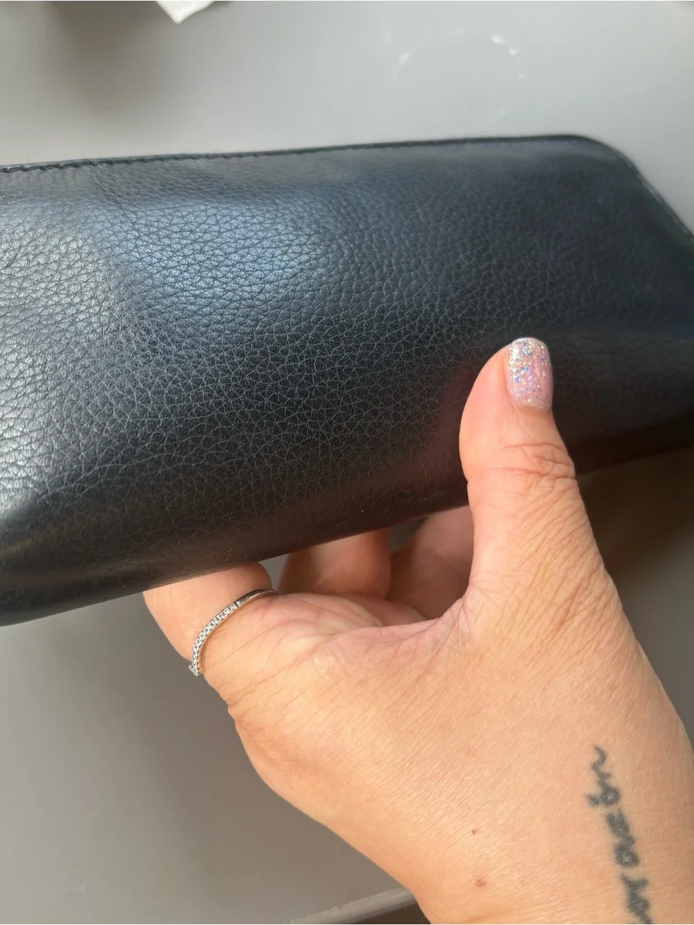 Michael Kors Black Leather Zip-Around Wallet with Gold Logo